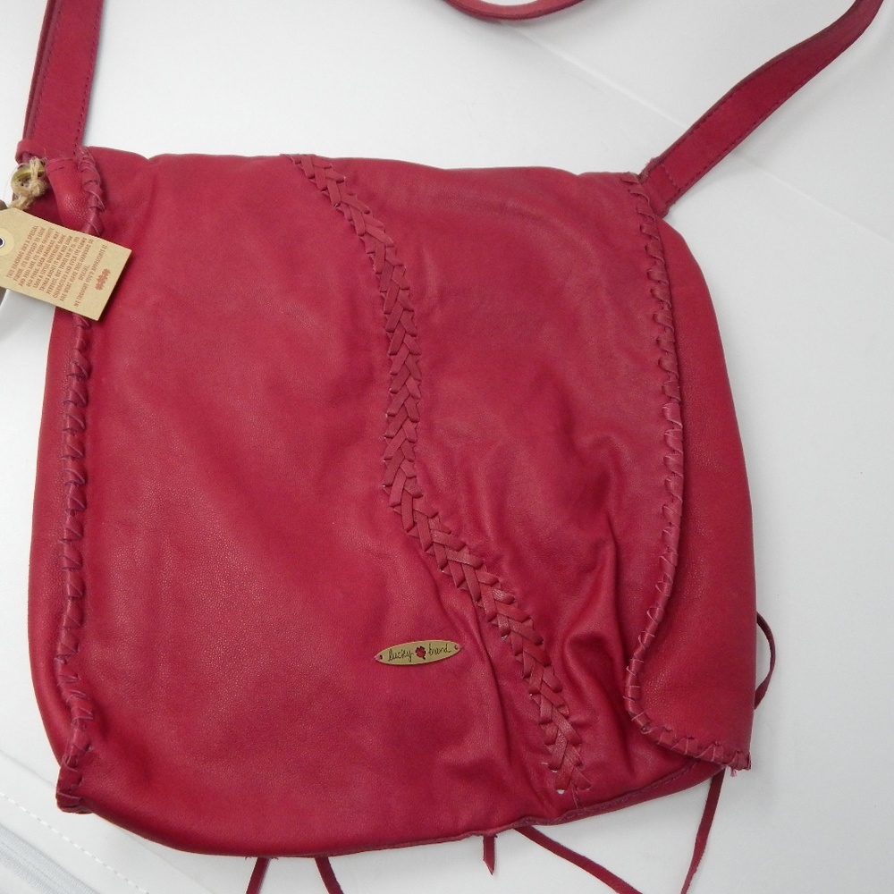 NWT Lucky brand pink Abby Road fringed bag